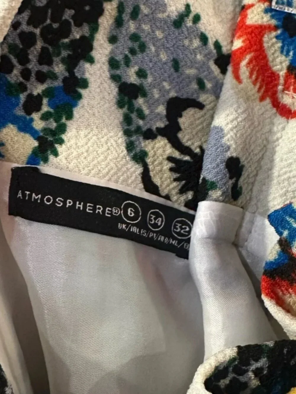 Atmosphere Cream A-Line Skirt with MultiColor Floral Medallions